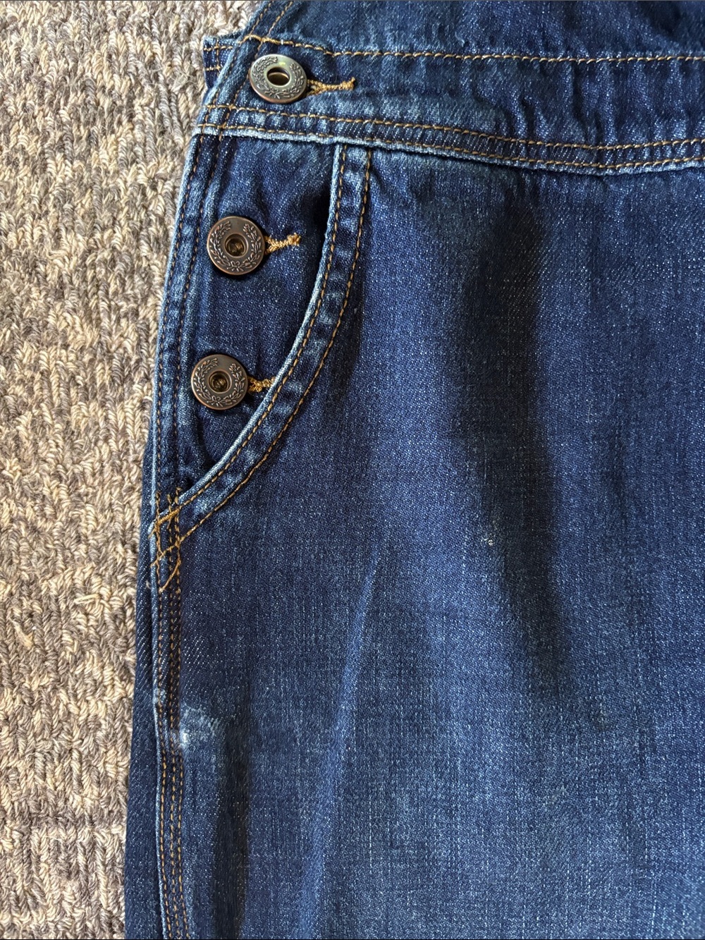 Free People Dark Wash Denim Overalls Size 26 - Picture 3 of 6